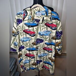 David Carey Originals Vintage Hawaiian Style Cars Shirt Size 2XL